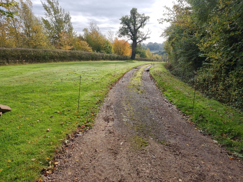 This is a large driveway which is just about to have a tar and chip driveway installed on by Paddock Wood Driveways